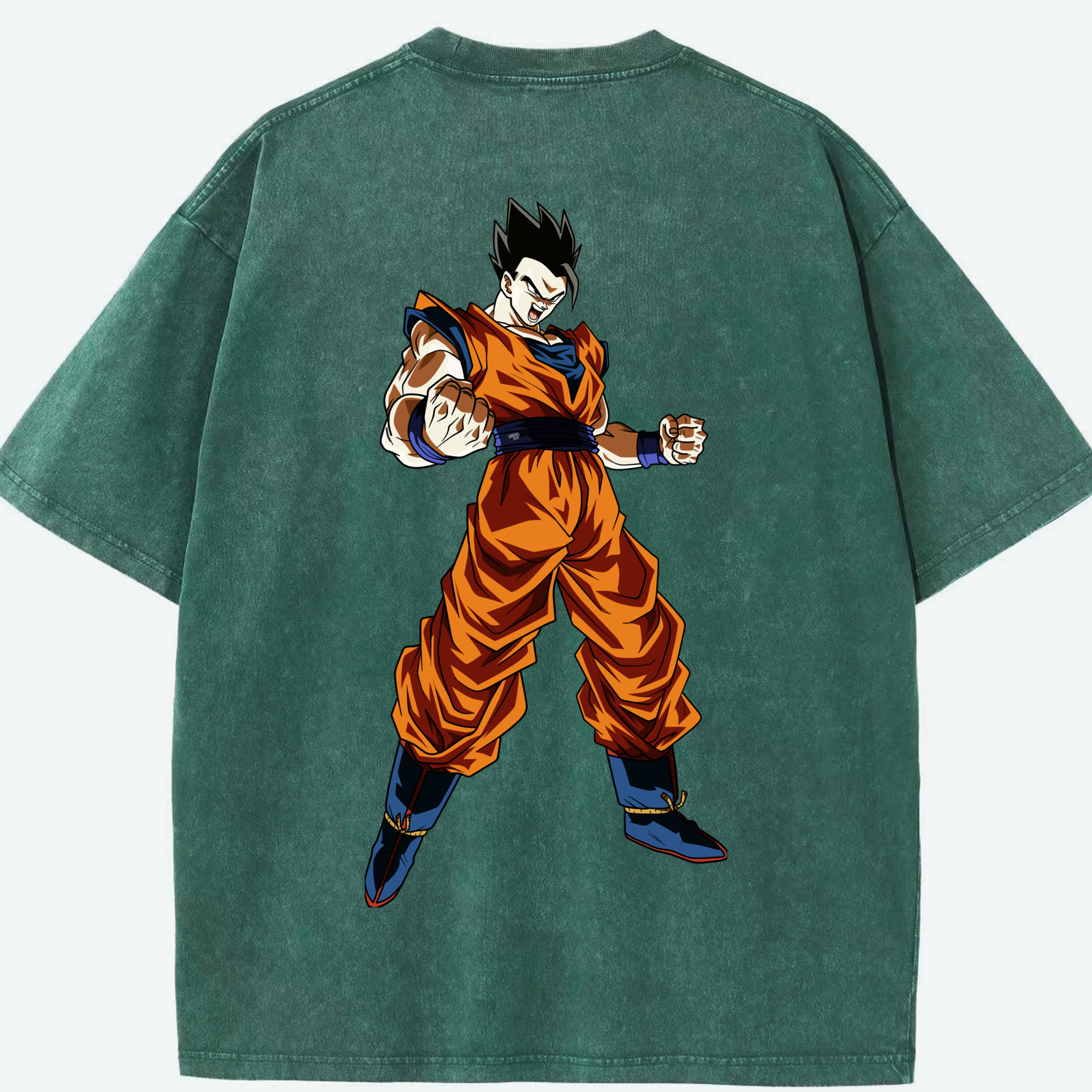 （画像用） ドラゴンボール 孫 悟飯（そんごはん）DRAGON BALL Son Gohan 綿100% ヴィンテージ風 半袖Tシャツ（背面プリント）